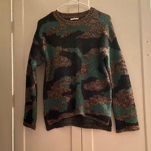 DRESSED IN LALA Camo print knit sweater!
